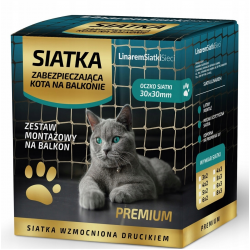 Premium Katzennetz 6 x 3 m 110 g/m² mit Drahtverstärkung