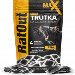 RatOut Max Power Brodifacoum Pastenköder 1,5 kg gegen Ratten und Mäuse
