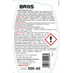 BROS Hunde- und Katzenabwehr 500 ml – Etikett mit Anwendung und Sicherheitshinweisen