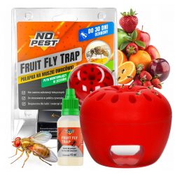 NO PEST Fruchtfliegenfalle mit 15 ml Lockstoff gegen Obstfliegen