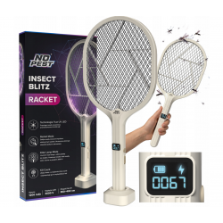 NO PEST elektrische Fliegenklatsche mit UV-Licht und LCD-Display